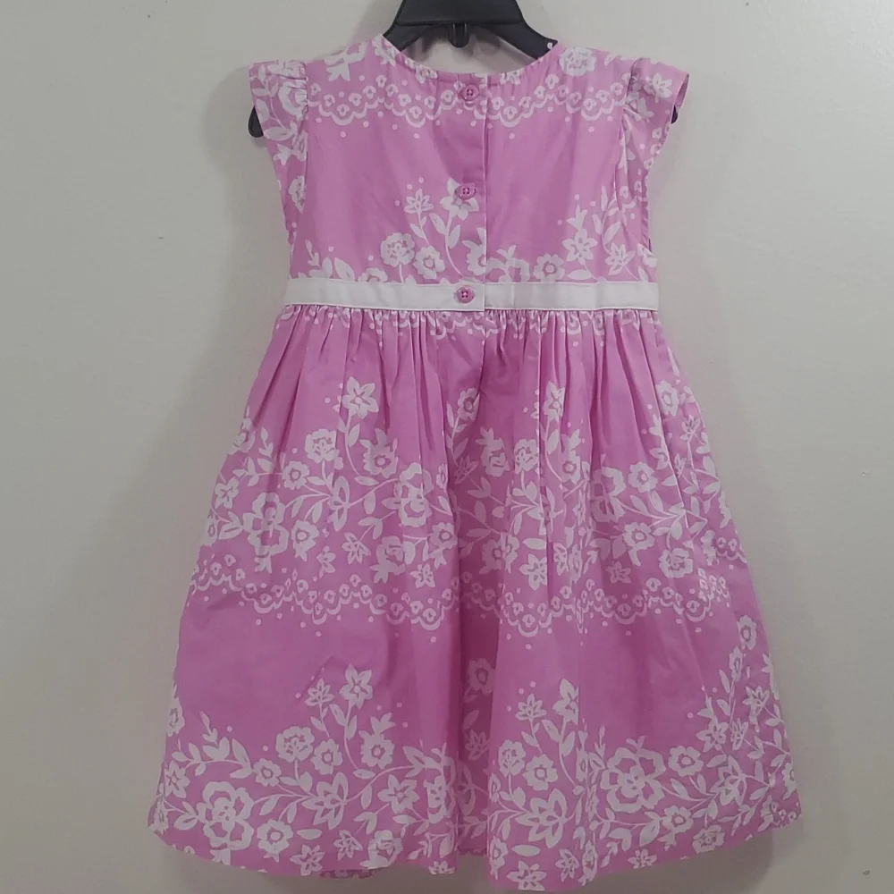 Gymboree 3T pink and white dress with headband